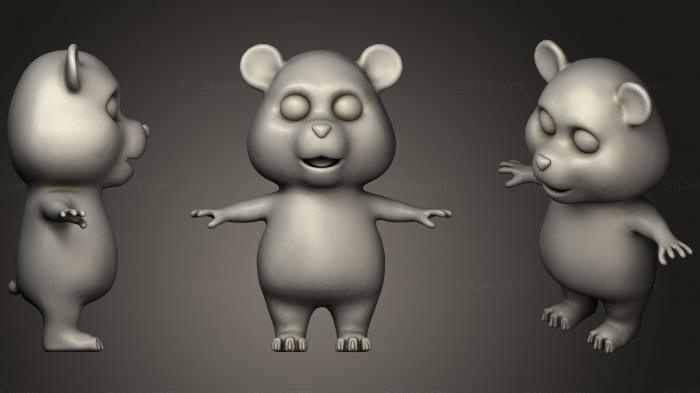 Игрушки (Мультяшный медведь панда, TOYS_0475) 3D модель для ЧПУ станка